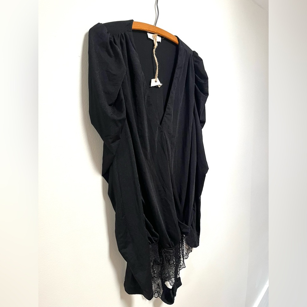 Easel Puff Sleeve Shimmer Bodysuit size Small NWT - Picture 3 of 7